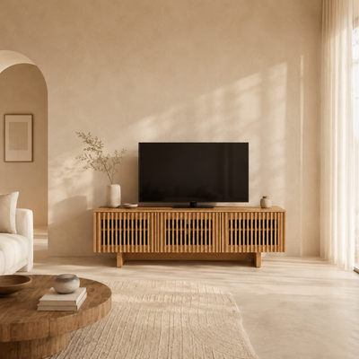 Mueble TV Marella 3 puertas, madera, 150 × 52 cm