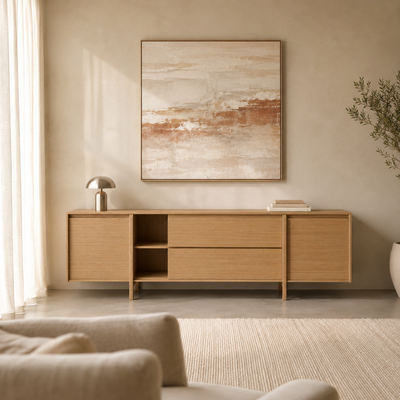 Mueble TV Regata 2 puertas y 2 cajones, madera, 180 × 50 cm