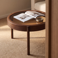 Round coffee table, glass top, 75 cm