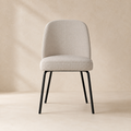 Silla de comedor tapizada, pata metálica