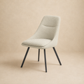 Silla de comedor tapizada, pata metálica