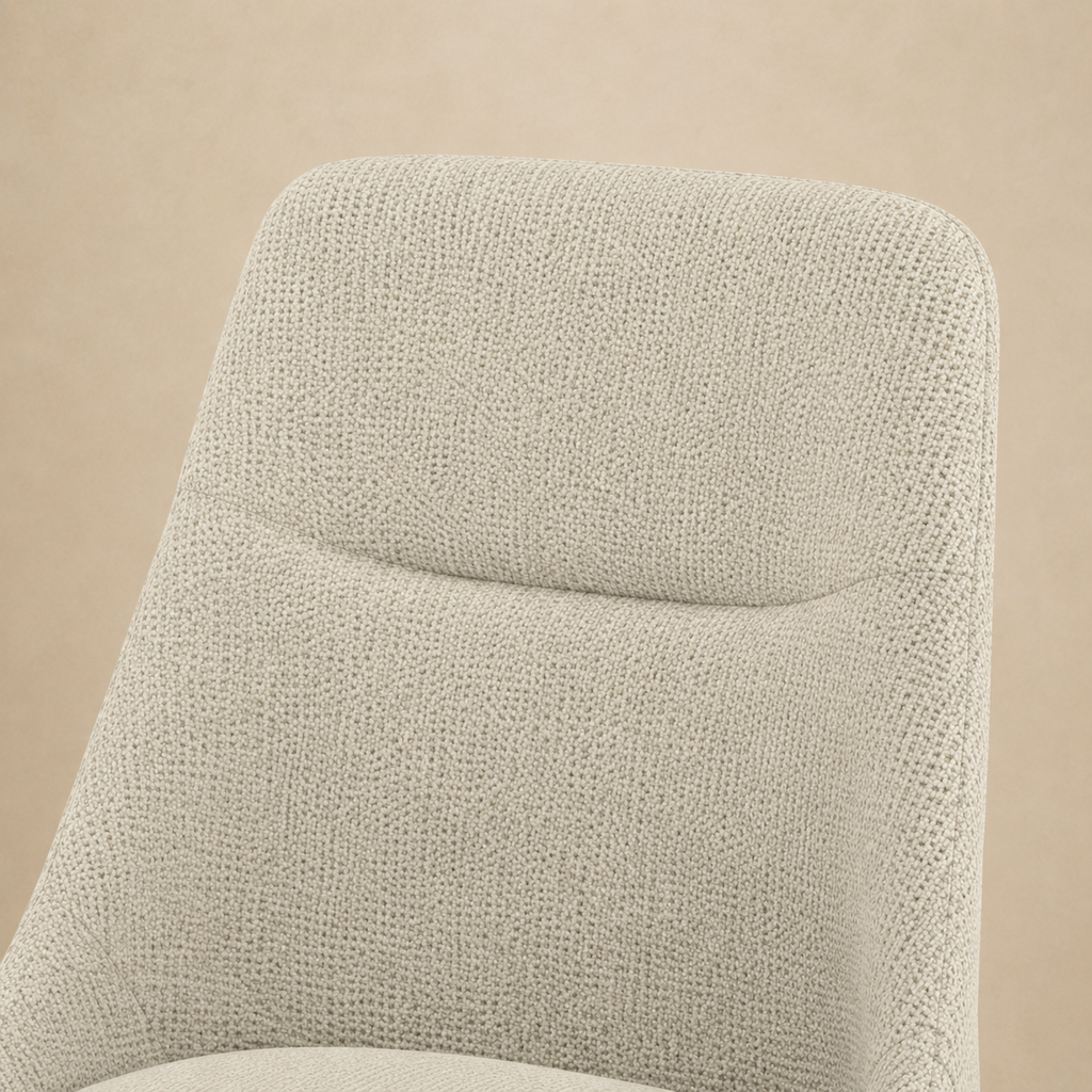 Silla de comedor tapizada, pata metálica