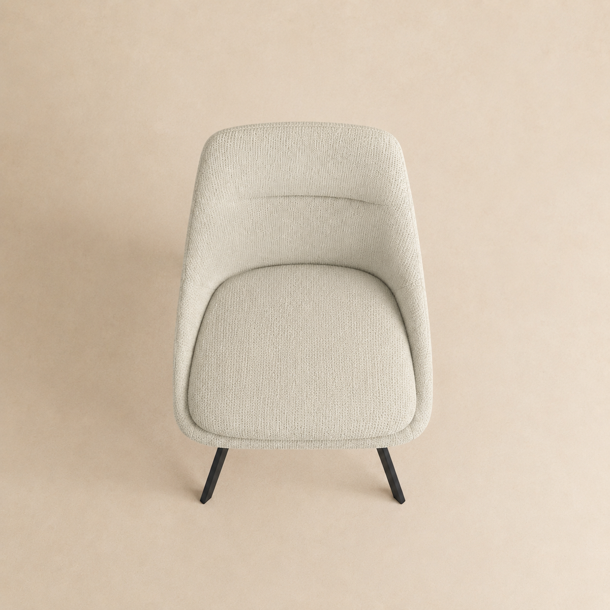 Silla de comedor tapizada, pata metálica