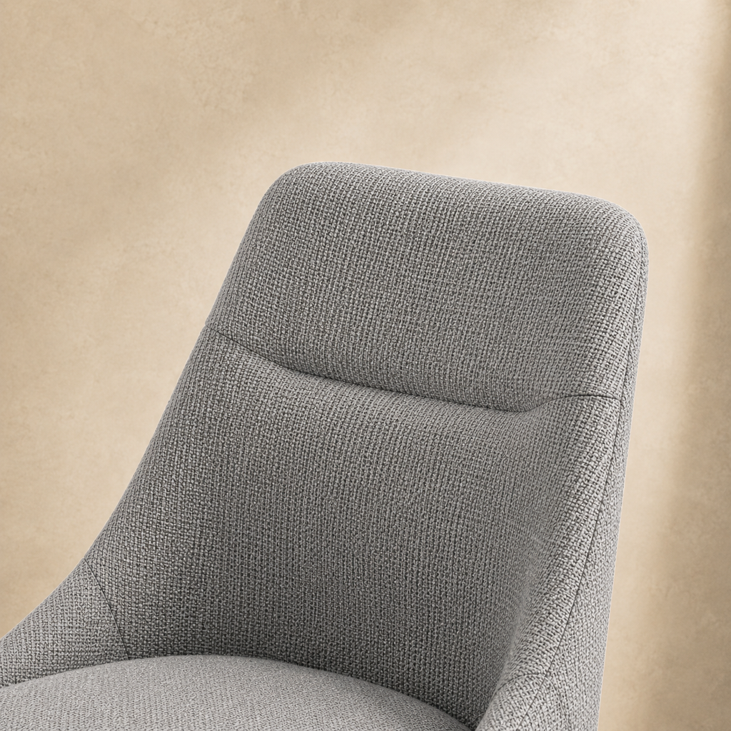 Silla de comedor tapizada, pata metálica