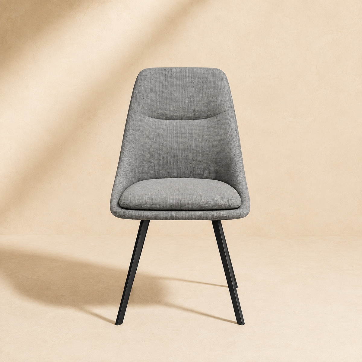 Silla de comedor tapizada, pata metálica