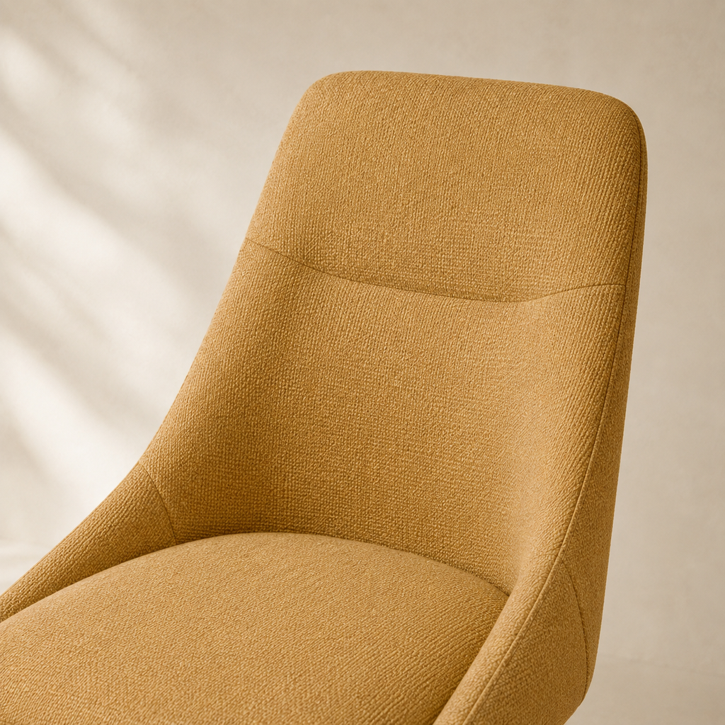 Silla de comedor tapizada, pata metálica