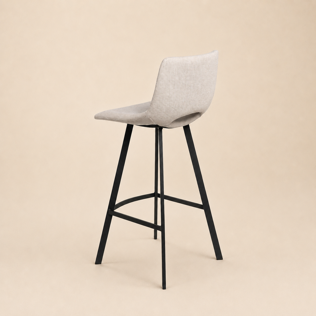 Upholstered high stool with backrest