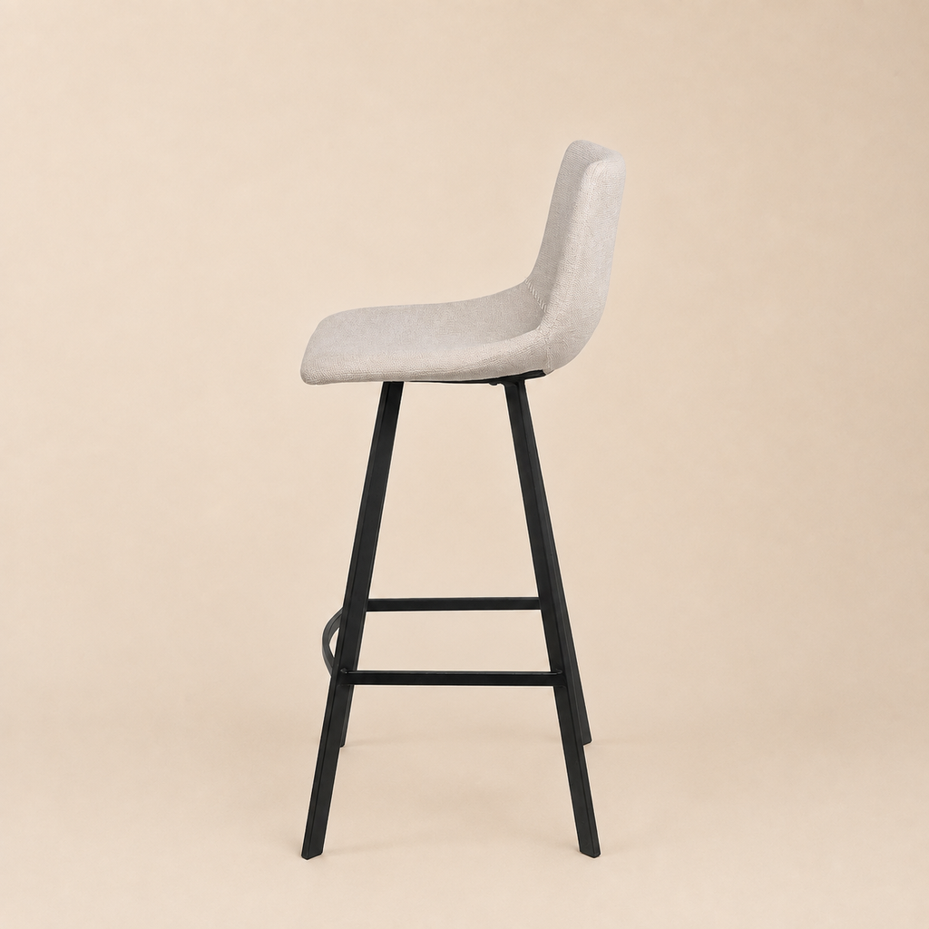 Upholstered high stool with backrest