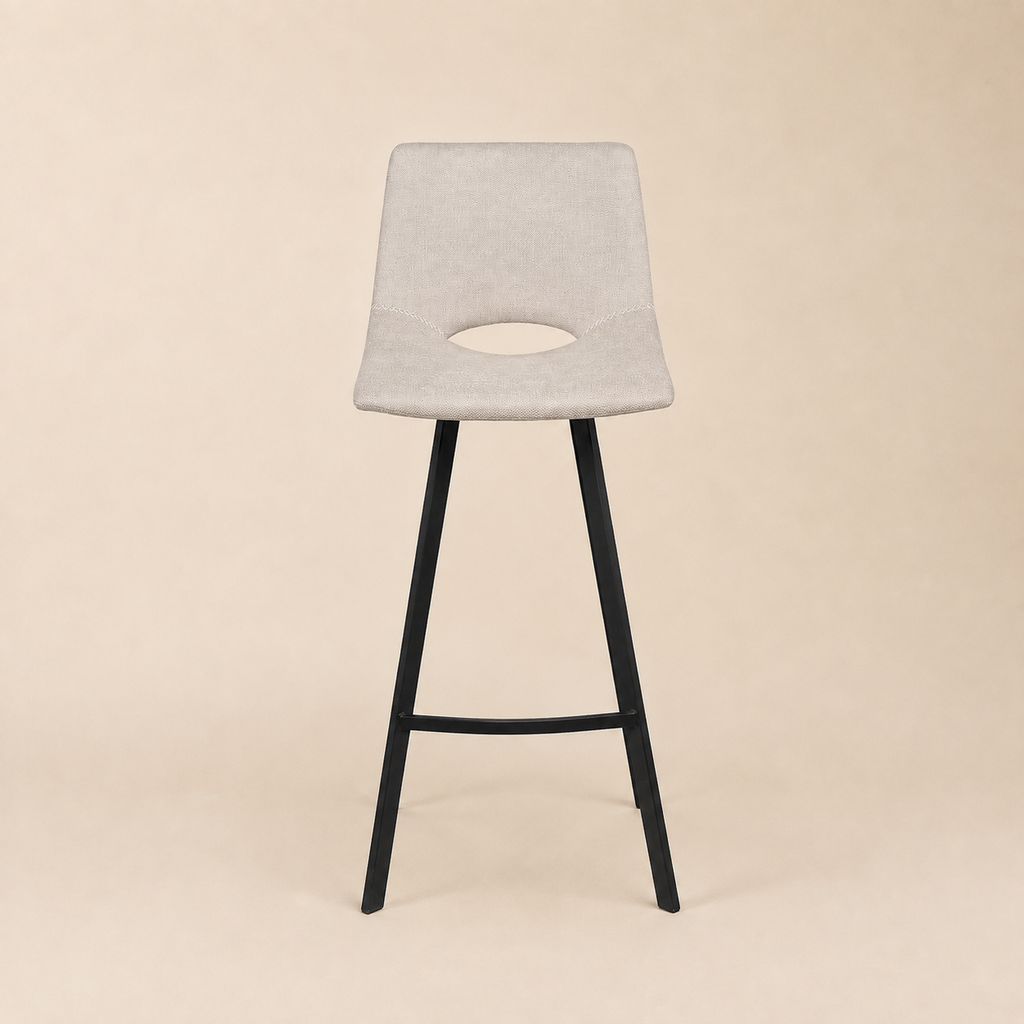 Upholstered high stool with backrest