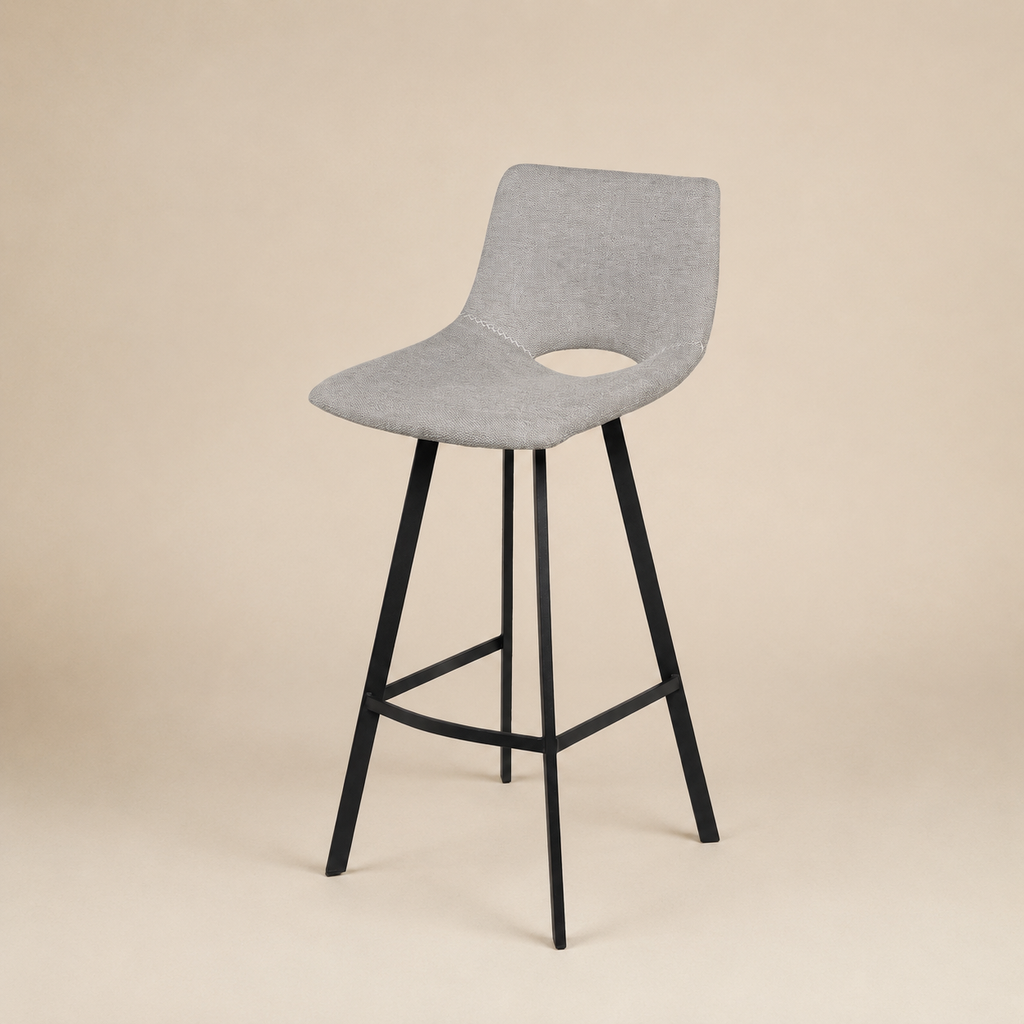 Upholstered high stool with backrest
