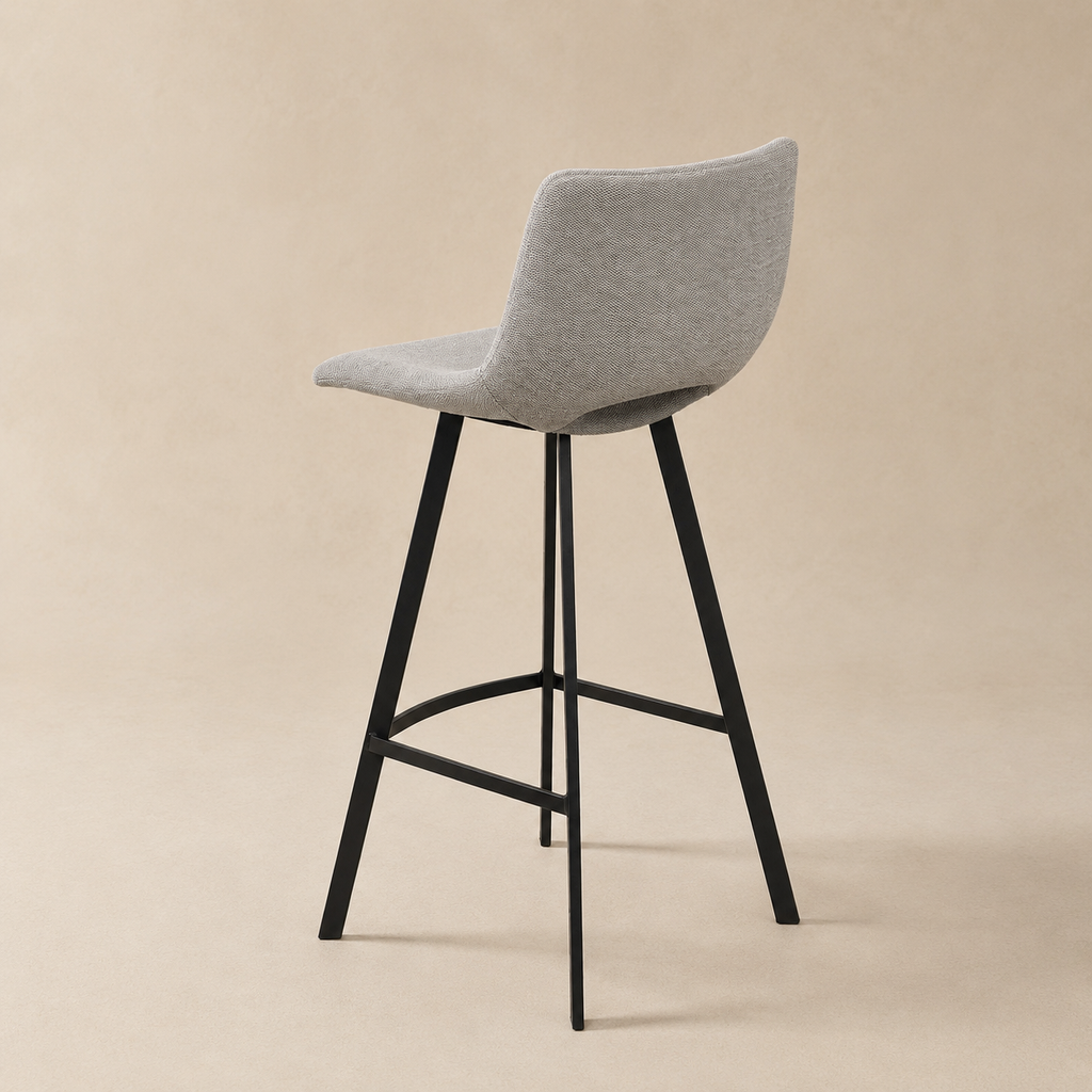 Upholstered high stool with backrest