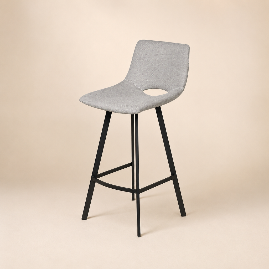 Upholstered high stool with backrest