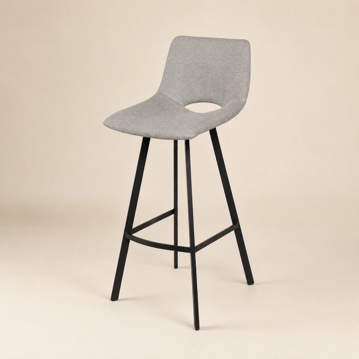 Upholstered high stool with backrest