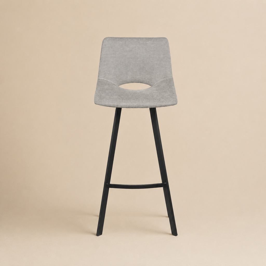 Upholstered high stool with backrest
