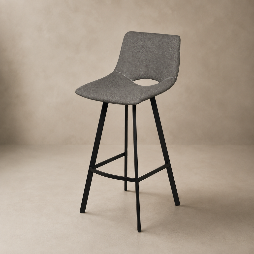 Upholstered high stool with backrest