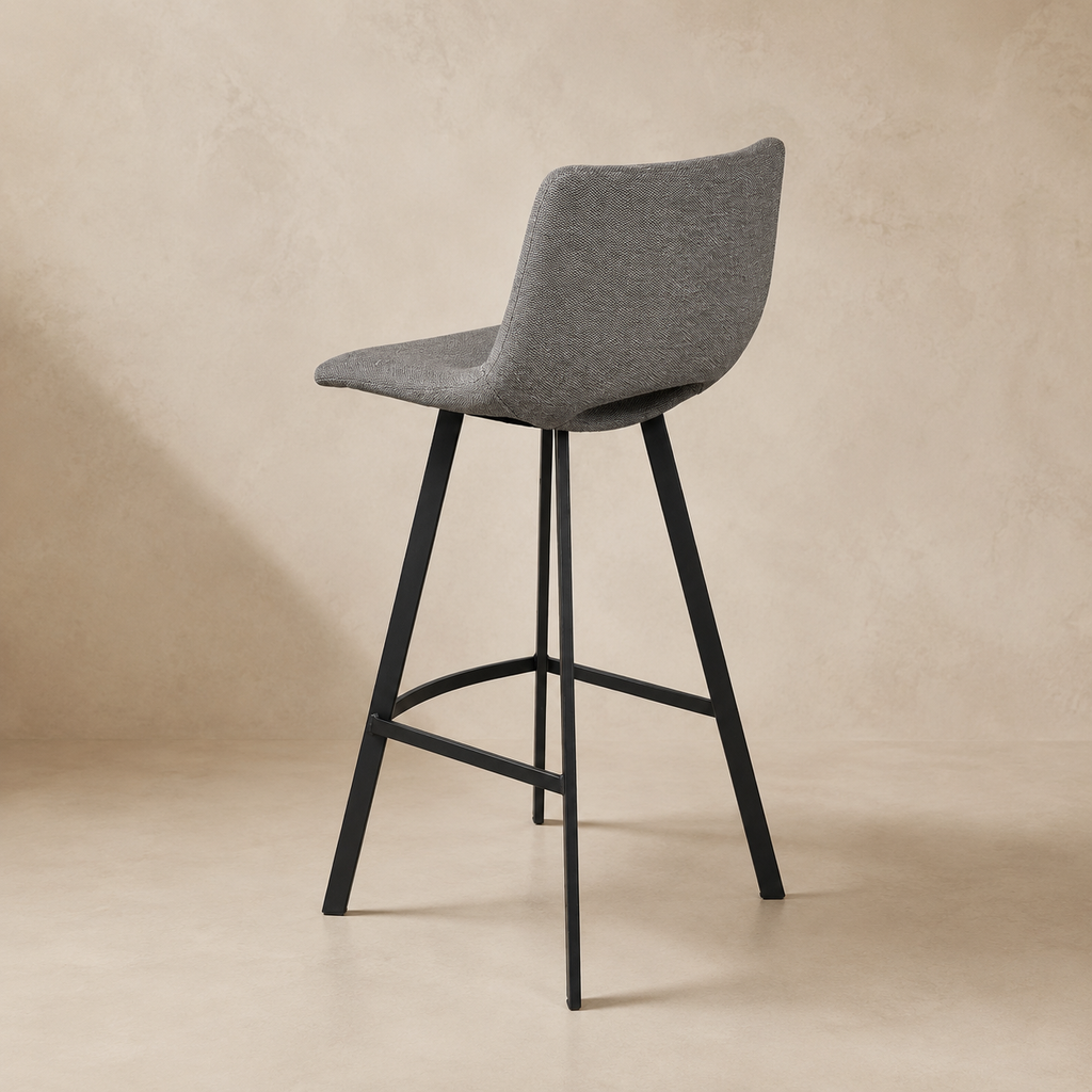 Upholstered high stool with backrest