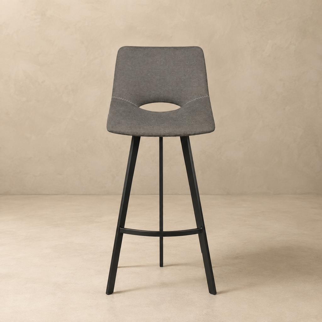 Upholstered high stool with backrest