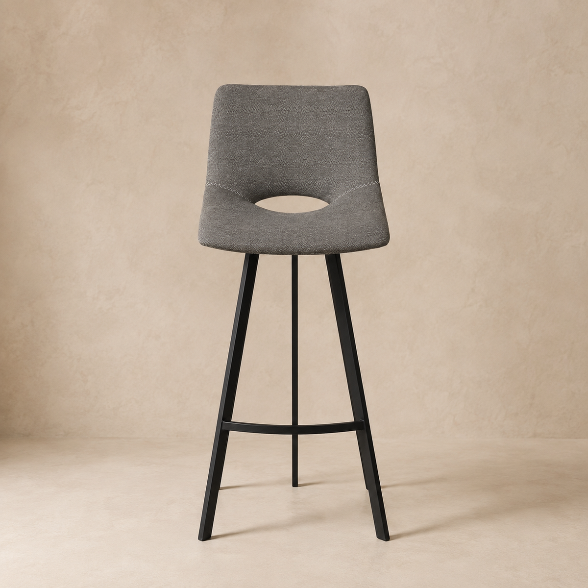 Upholstered high stool with backrest