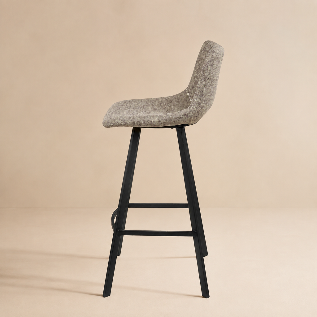 Upholstered high stool with backrest