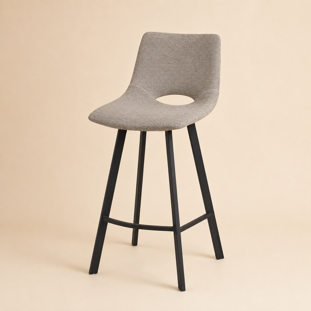 Upholstered high stool with backrest