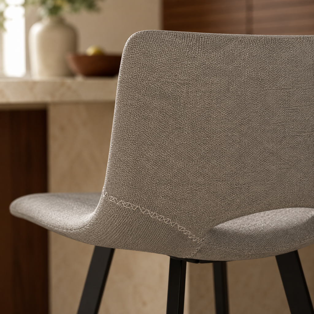 Upholstered high stool with backrest