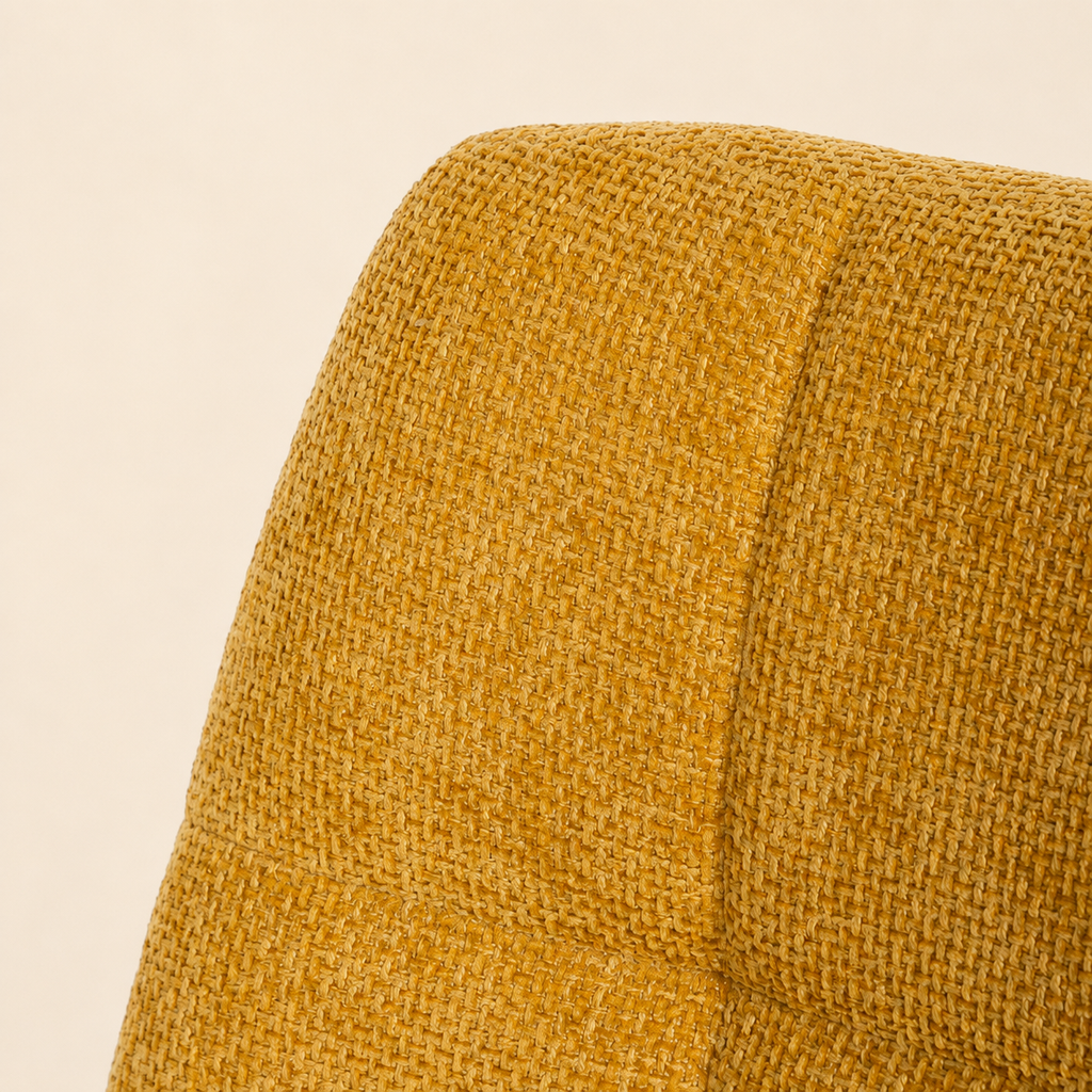 Silla de comedor tapizada, pata metálica