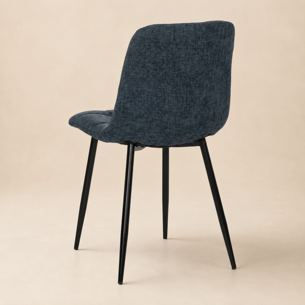 Silla de comedor tapizada, pata metálica