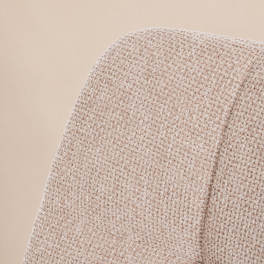 Silla de comedor tapizada, pata metálica