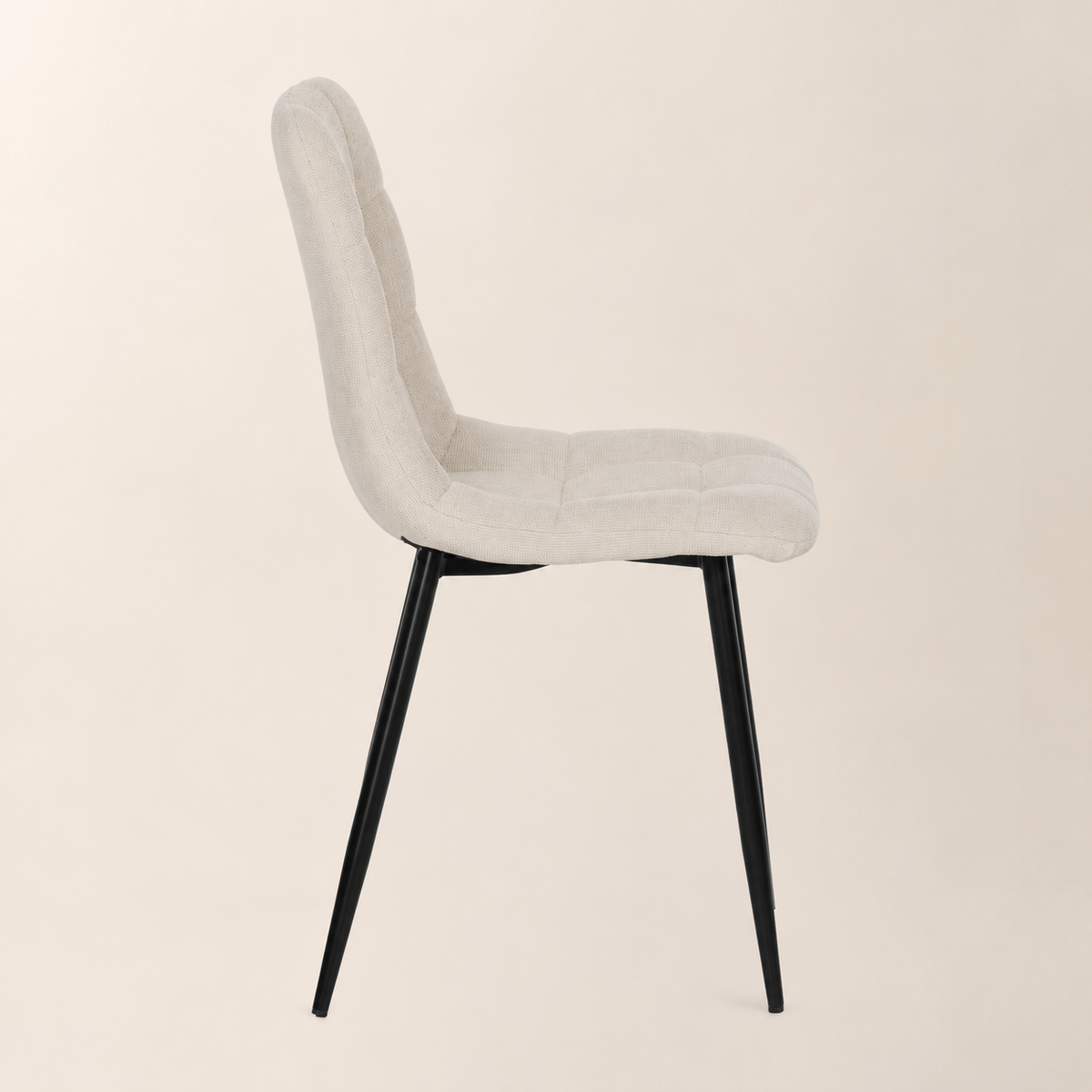 Silla de comedor tapizada, pata metálica