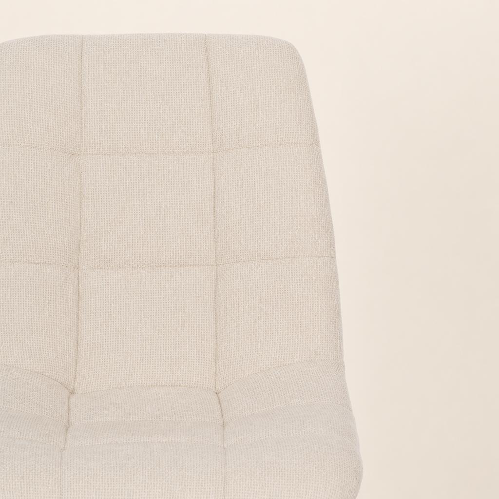 Silla de comedor tapizada, pata metálica