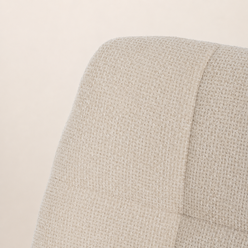 Silla de comedor tapizada, pata metálica