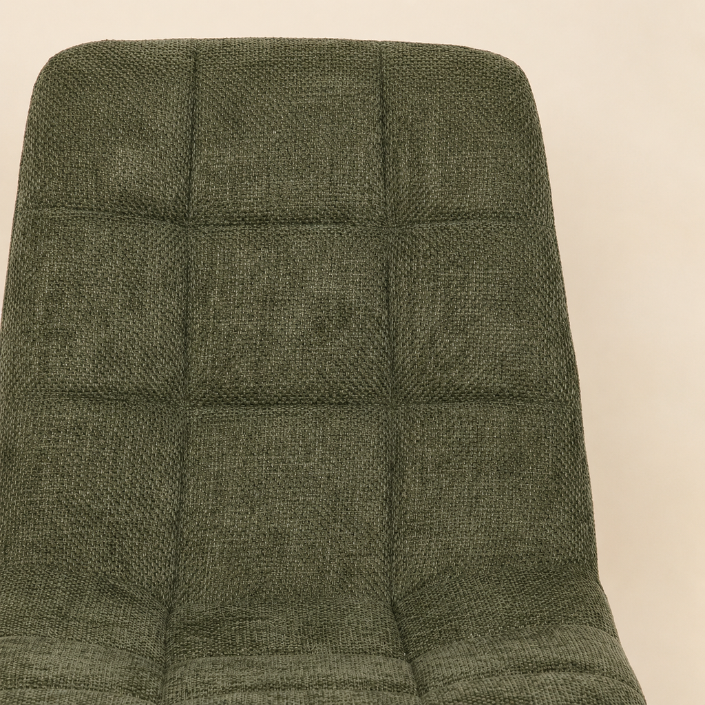 Silla de comedor tapizada, pata metálica