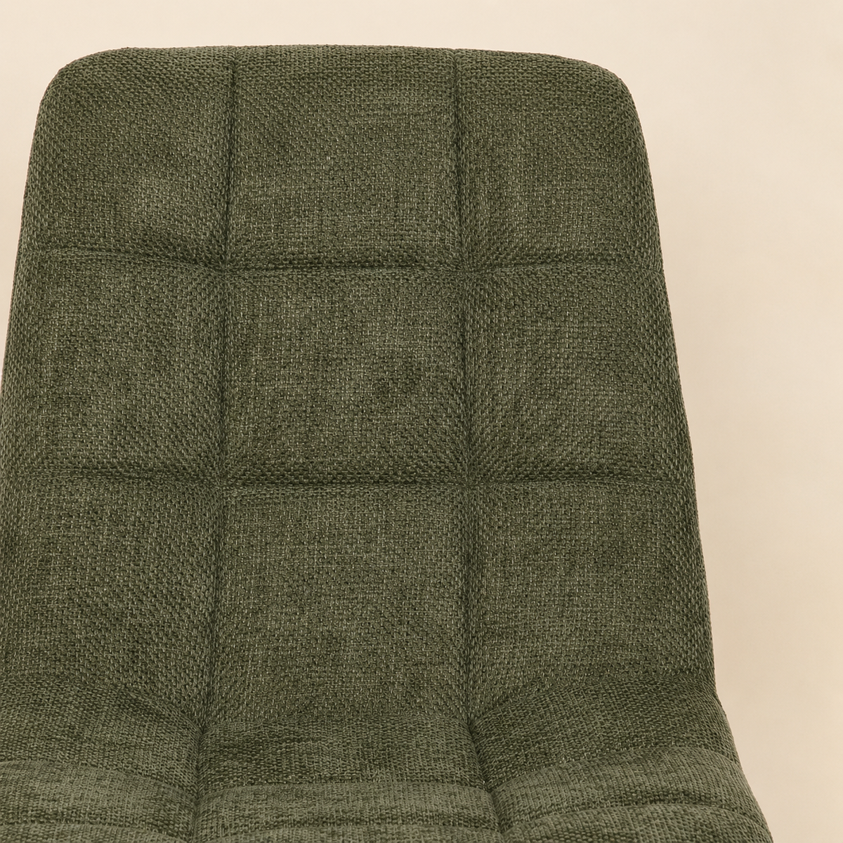 Silla de comedor tapizada, pata metálica