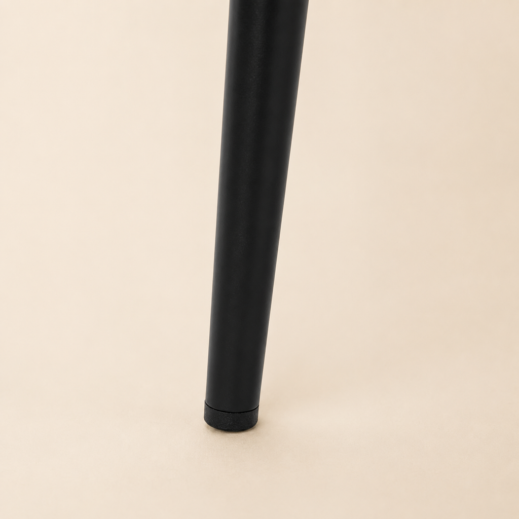 Silla de comedor tapizada, pata metálica
