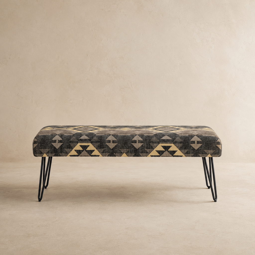 Banqueta tapizada, 120 cm