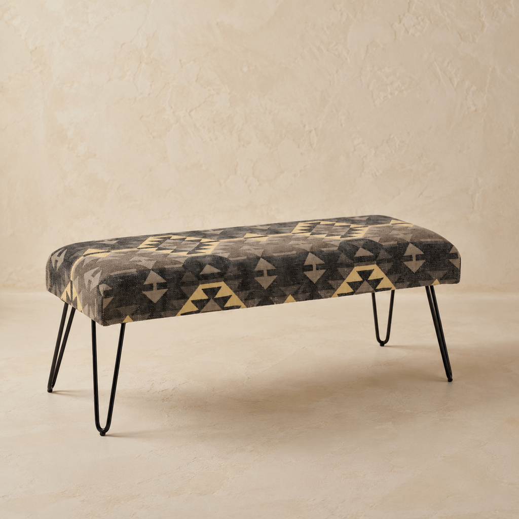 Banqueta tapizada, 120 cm