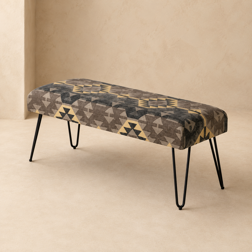 Banqueta tapizada, 120 cm