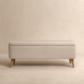 Banqueta tapizada con almacenaje, 120 cm