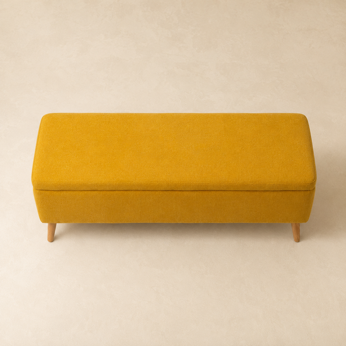 Banqueta tapizada con almacenaje, 120 cm