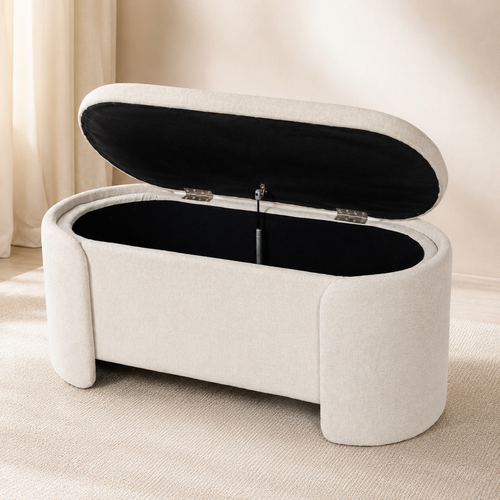 Upholstered Storage Bench, 107 cm