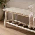 Banqueta Selé, madera de teca, 120 x 45 cm