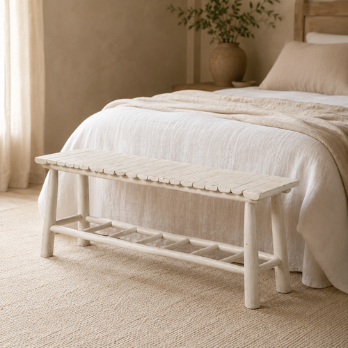Teak wood bench, 120 cm