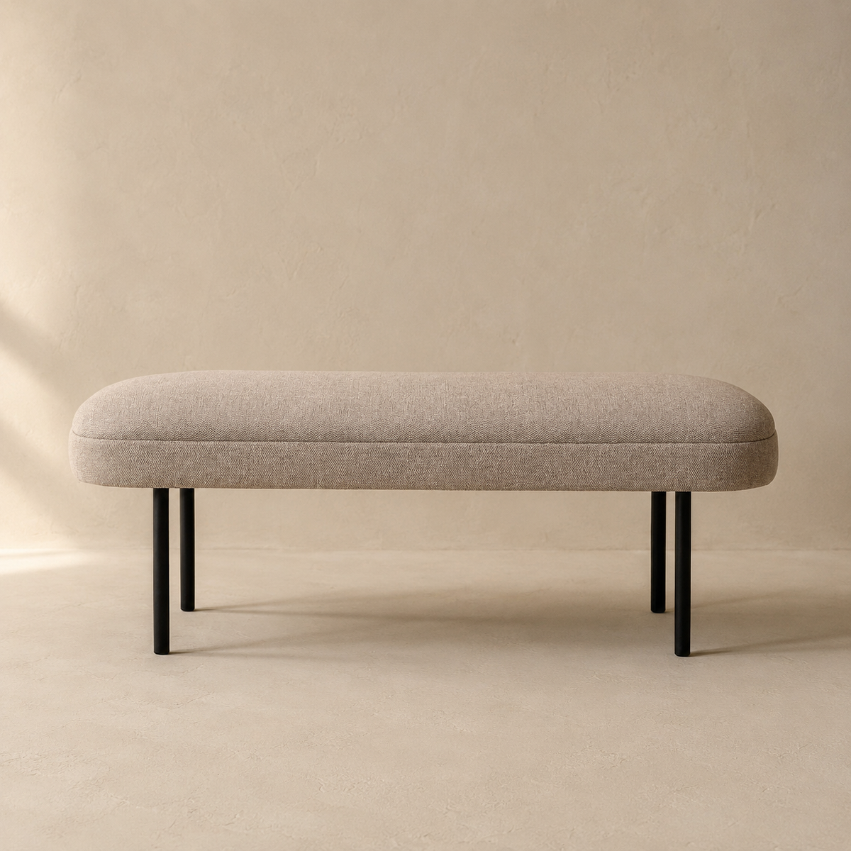 Banqueta tapizada, 120 cm