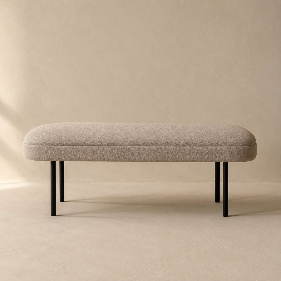 Banqueta tapizada, 120 cm