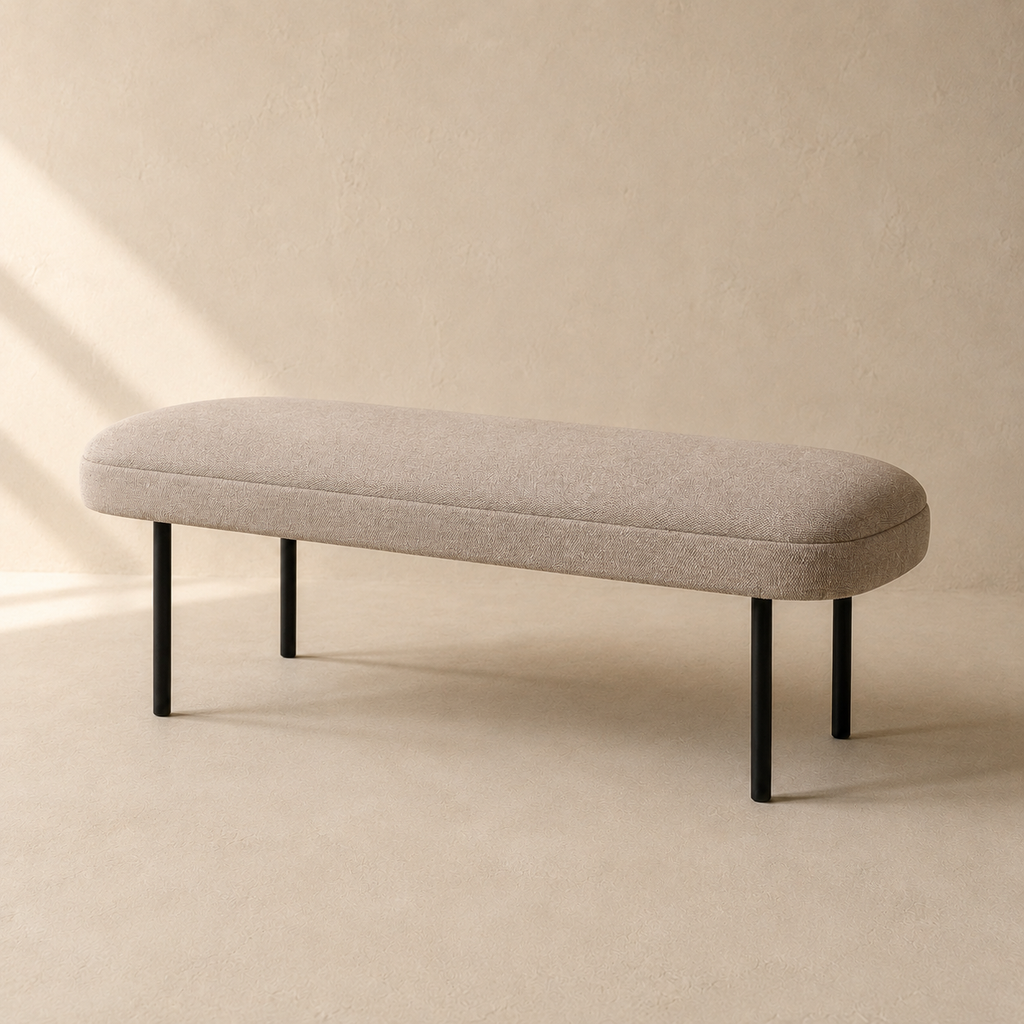 Banqueta tapizada, 120 cm