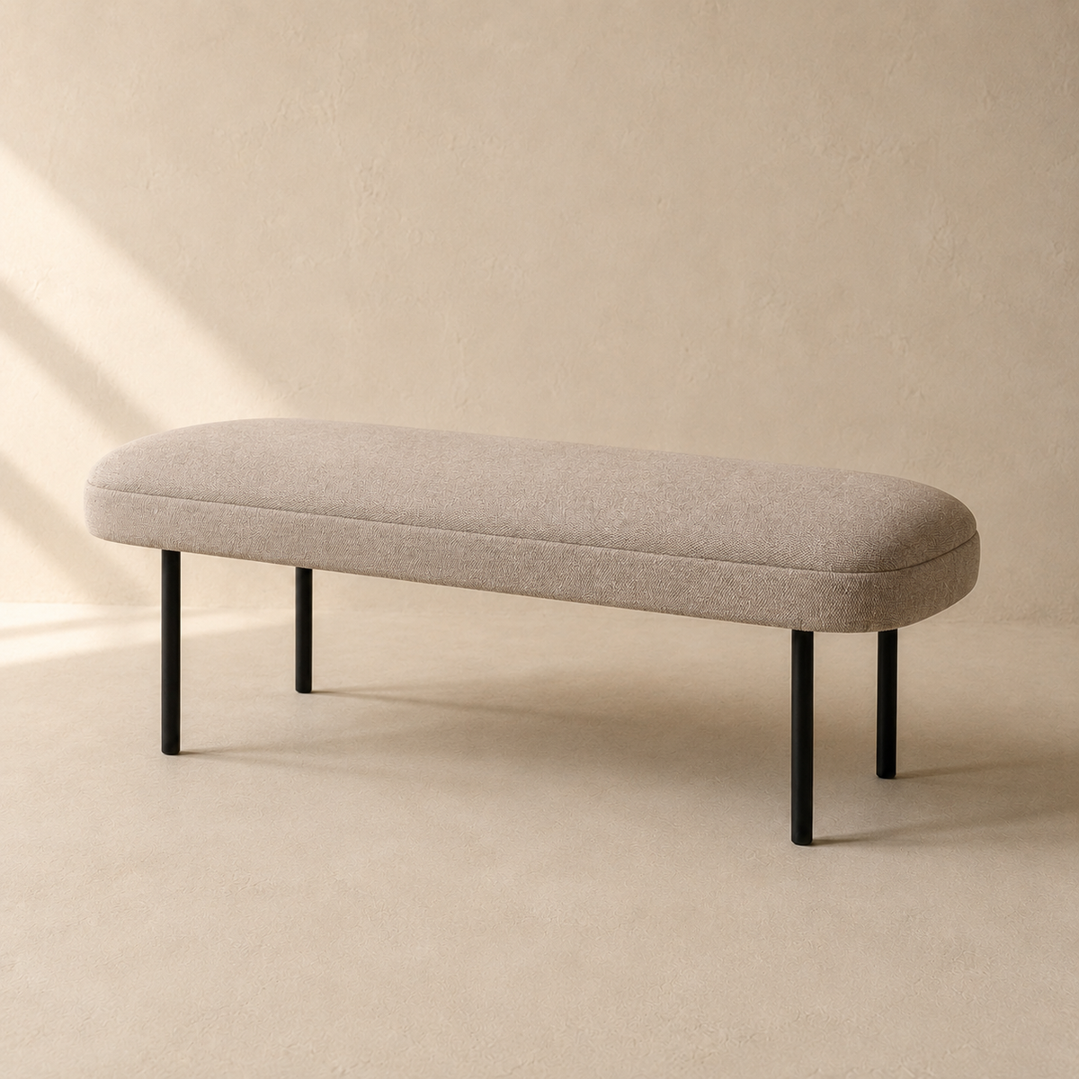 Banqueta tapizada, 120 cm