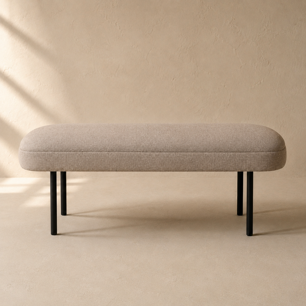 Banqueta tapizada, 120 cm