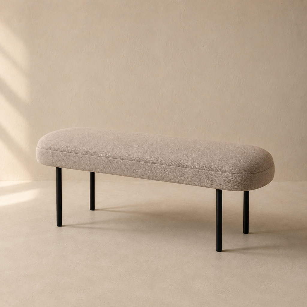 Banqueta tapizada, 120 cm