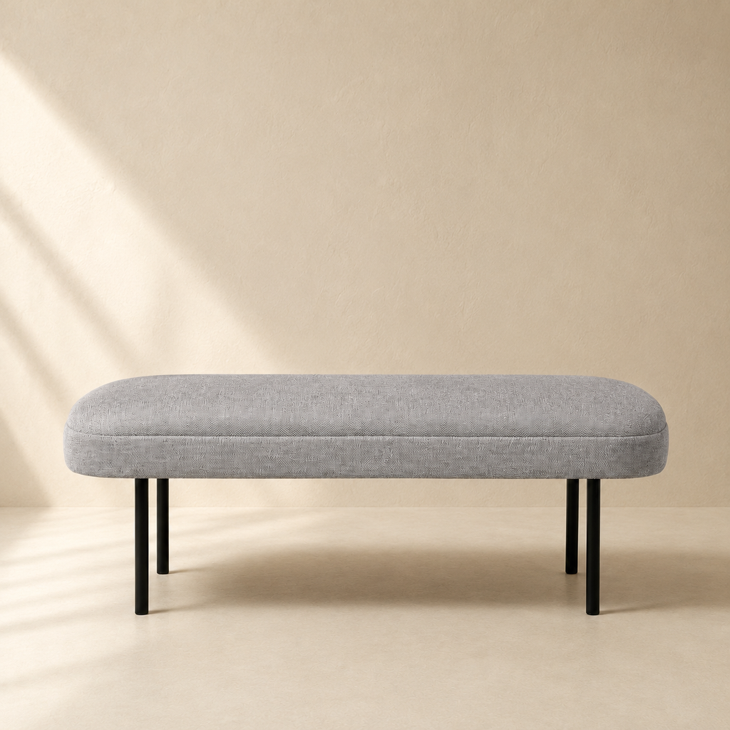Banqueta tapizada, 120 cm