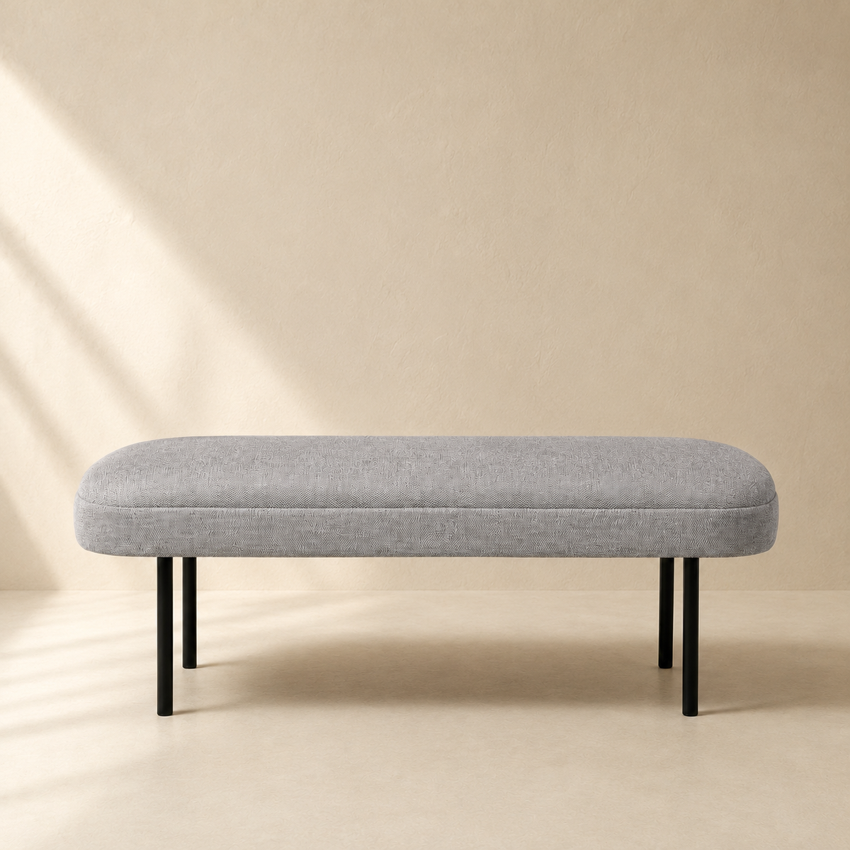 Banqueta tapizada, 120 cm